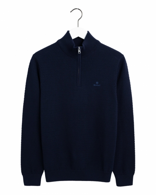 Honeycomb Half Zip, Evening Blue Honeycomb Half Zip, Evening Blue