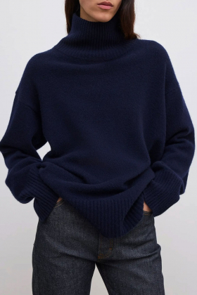 Soft wool turtleneck, Navy Blue