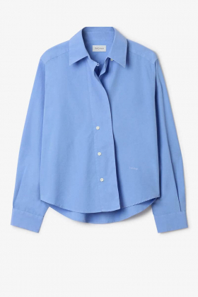 Cropped shirt, Mid Blue