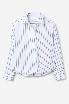 Cropped shirt, White/Black
