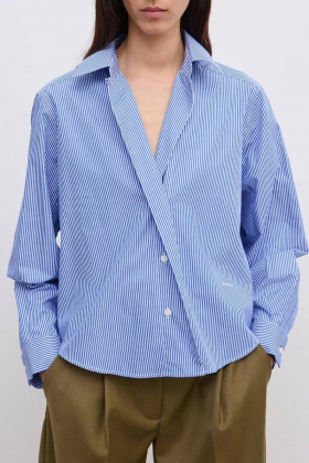 Cropped shirt, Blue stripe
