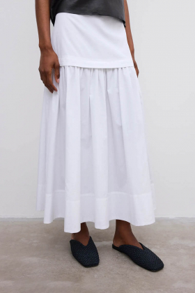 Cotton maxi skirt, White