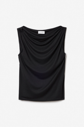 Square Neck Top, Black