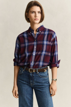 Rel checked flannel bd shirt, Darkened Wine