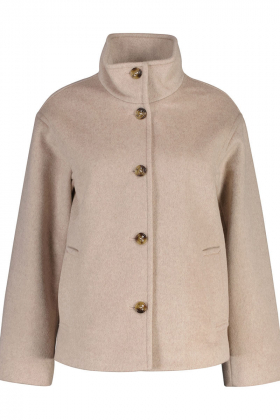 Wool blend jacket, mist taupe