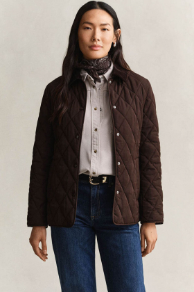 Fitted quilted jacket, Deep brown