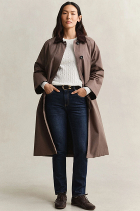 Waxed car coat, Faded taupe