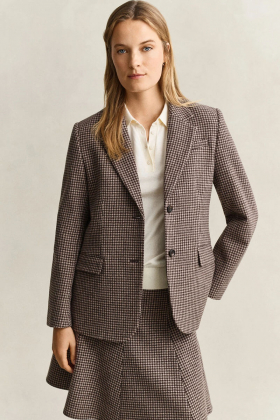 Reg houndstooth blazer, Faded Taupe