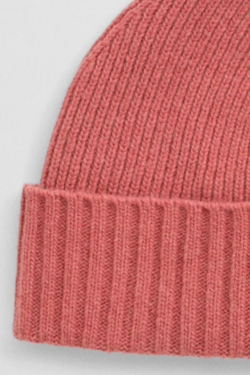 Wool Ribbed Beanie, Faded Brick