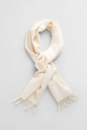 Wool scarf, Cream