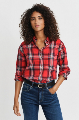 Rel Checked flannel BD shirt, Ruby red