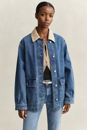 Denim spring decker jacket, Mid blue