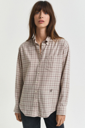 Rel Checked Brushed Flannel Shirt, Plum Wine