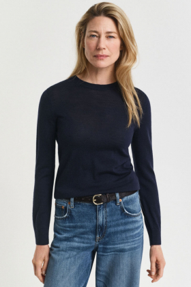Extrafine Merino Wool C-neck, Evening Blue
