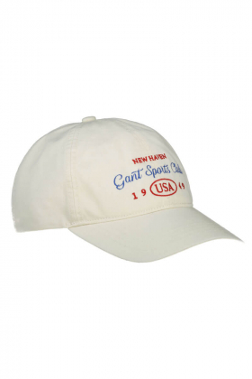 Graphic Cotton Twill Cap, Cream