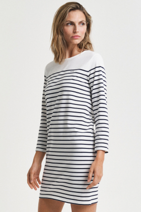 Reg Breton C-neck Dress, Eggshell