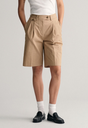 Rel pleated chino shorts, Dark Khaki
