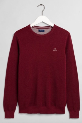 GANT HERR | Cotton Pique C neck, Port Red | Tröjor Herr | Eli GANT HERR | Cotton Pique C neck, Port Red | Tröjor Herr | Eli