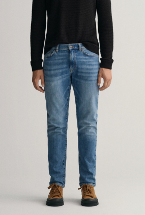 HAYES GANT JEANS, MID BLUE WORN IN