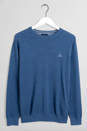 GANT HERR | Superfine Lambswool Crew, Dark Navy | Tröjor Herr GANT HERR | Superfine Lambswool Crew, Dark Navy | Tröjor Herr
