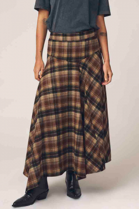 FleurGO Skirt , Brown checks