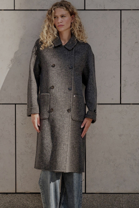 Lucca Barkley Wool Coat, Phantom