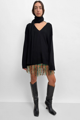 The Phylis wool scarf sweater, Black