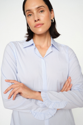 MMMattie Flip Stripe Shirt, Light Blue