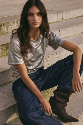 MMNiva O-SS Metallic Tee, Silver