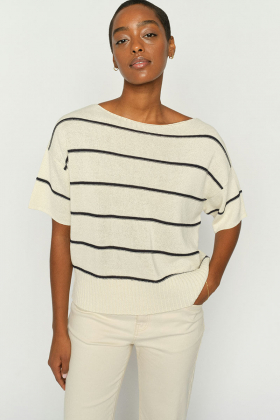 MMArlen Paper SS Knit, Ecru