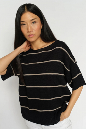 MMArlen Paper SS Knit, Black