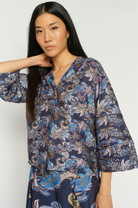 MMAleysa Paisley Blouse, Crown blue