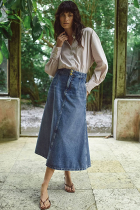 MMLeala Denim Skirt, Mid blue