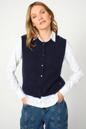 Almine Thora Knit Vest, Maritime Blue