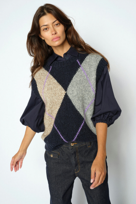 MMJennine Knit Vest, Salute Navy