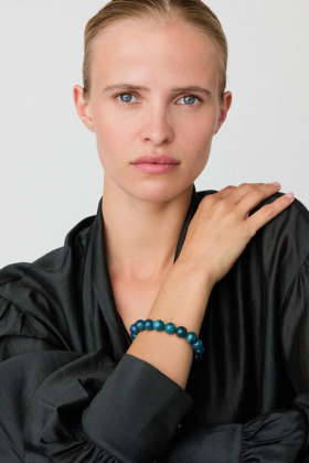 Mini Beads Flex Bracelet teal marble
