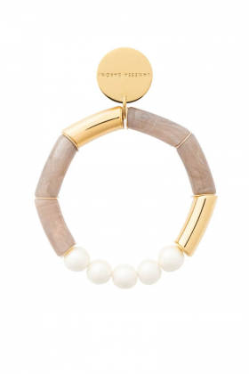 Flex Bracelet With Pearl, Biancone Marble