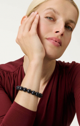 Mini Beads Flex Bracelet, Black universe marble