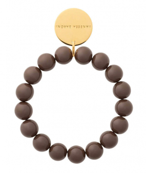 Mini Beads Flex Bracelet, Chocolate brown