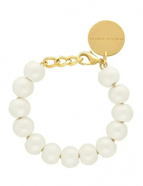 Mini Beads Flex Bracelet, Pearl