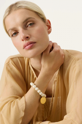 Mini Beads Flex Bracelet, Pearl