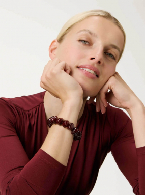 Stone Flex Bracelet, Bordeaux marble