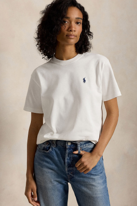 Relaxed fit cotton jersey tee, White