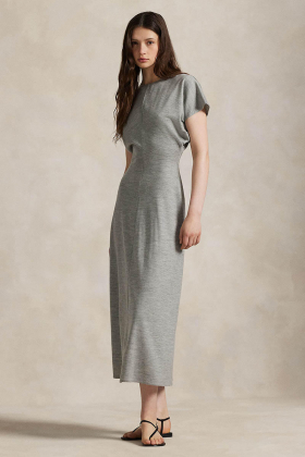 Wool blend dolman dress, Light smoke heather
