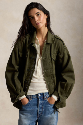 Cropped field jacket, Dark loden