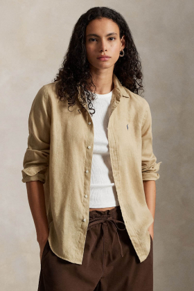 Classic Fit Linen Shirt, Coastal Beige