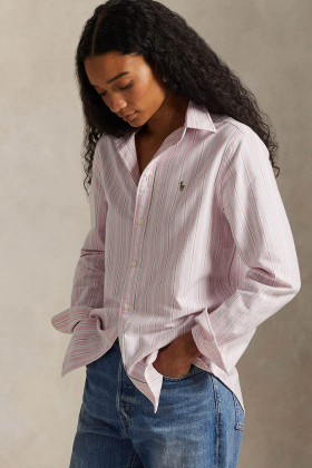 Classic fit striped cotton oxford shirt, Pink/blue/multi