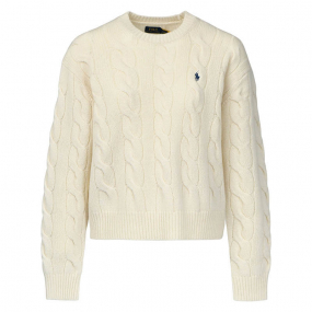 Cable knit wool-cashmere sweater, Authentic cream