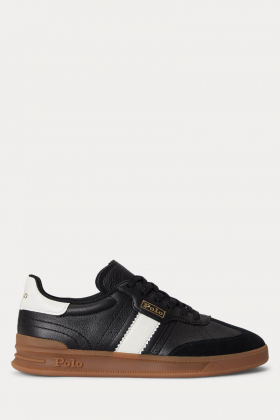Heritage Aera Leather-Suede Sneakers, Black