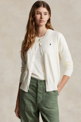 Cotton-Blend Cardigan, Collection Cream